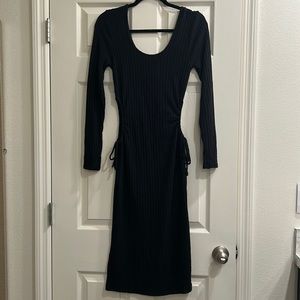 Stitch and Pine szM black ribbed sweater dress
